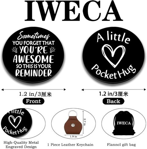 Double-Sided Pocket Hug Token Long Distance Token Coin Teen Boys Girls Fun Engraved with Leather in Saudi Arabia