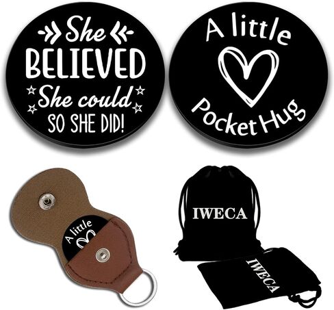 Double-Sided Pocket Hug Token Long Distance Token Coin Teen Boys Girls Fun Engraved with Leather in Saudi Arabia
