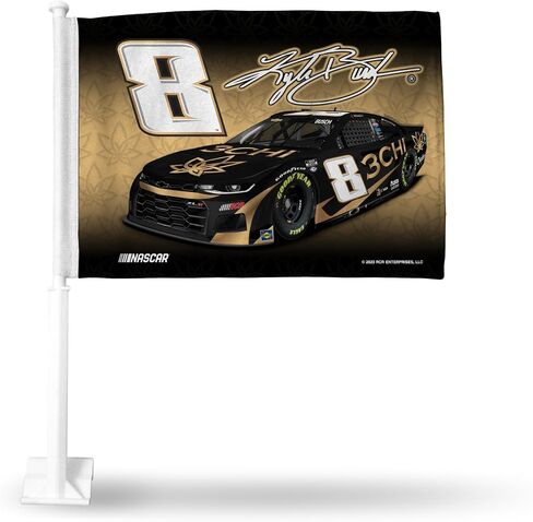 Rico Industries NASCAR Double Sided Car Flag - 16" x 19" - Strong Pole That Hooks onto Car/Truck/Automobile in Saudi Arabia