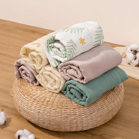 Muslin Baby Lounger Cover 2 Pack, Organic Cotton Removable Slipcover for Newborn Lounger, Soft and Breathable Infant Lounger Cover for Boys Girls, Roman Green & Leaves in Saudi Arabia