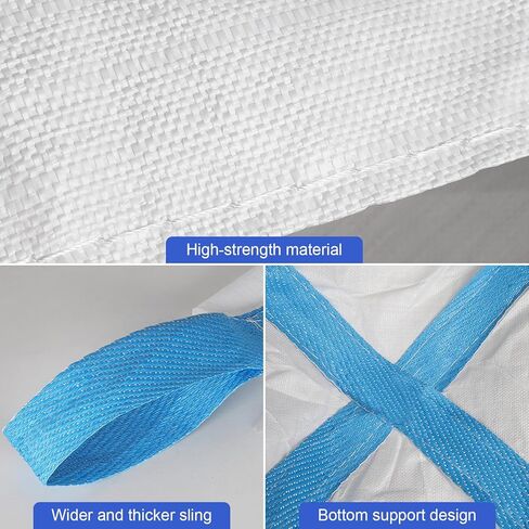 2 Pack FIBC Bulk Bag, 1.5 Ton Bag, 35"L x 35"W x 43"H, 3300lbs SWL, Open Top Flat Bottom, Heavy Duty Bulk Bag for Industry Agriculture in Saudi Arabia