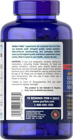 Puritan's Pride Glucosamine, Chondroitin & MSM-2 Caplets Per Day Formula in Saudi Arabia