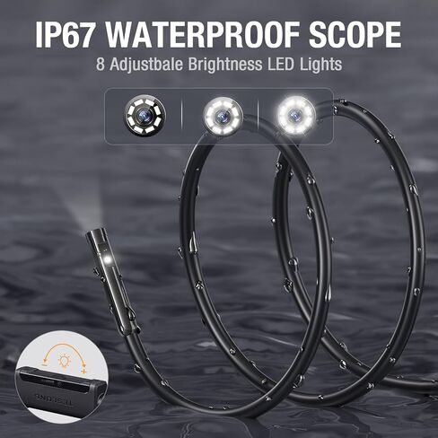 USB C Endoscope Camera with Light for iPhone, Teslong 1080P HD Dual Lens Snake Borescope Inspection Cam with 8+1 LED Lights, 16.5FT Flexible Waterproof Probe Cable, Fiber Optic Scope for iOS Android in Saudi Arabia