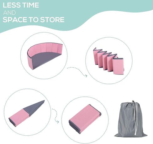 حفرة الكرة للأطفال الصغار - حفر كرة قماشية كبيرة قابلة للطي والمحمولة للأطفال والرضع. محيط، دوائر ملونة، تصاميم وردية. روضة أطفال مقاومة للماء ومتينة للاستخدام الداخلي والخارجي (منقط) in Kuwait