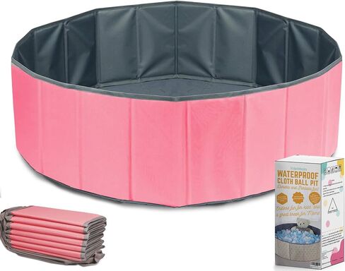 Ball Pit for Toddlers - Foldable & Portable Large Fabric Ball pits for Kids and Babies. Ocean, Colored Circles, Pink Designs. Waterproof & Durable Indoor Outdoor use Ball Pit playpen (Polka Dots) in Saudi Arabia