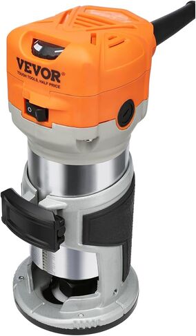 جهاز توجيه الخشب VEVOR، 1.25HP 800W، أداة توجيه تشذيب الخشب المدمجة، 30000 دورة في الدقيقة السرعة القصوى 6 سرعات متغيرة، مع 1/4 بوصة و5/16 بوصة أطواق 12 قطعة من غطاء الغبار لقطع الطحن، لتشذيب فتحات النجارة in Kuwait