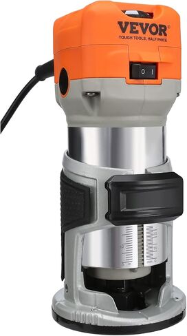 جهاز توجيه الخشب VEVOR، 1.25HP 800W، أداة توجيه تشذيب الخشب المدمجة، 30000 دورة في الدقيقة السرعة القصوى 6 سرعات متغيرة، مع 1/4 بوصة و5/16 بوصة أطواق 12 قطعة من غطاء الغبار لقطع الطحن، لتشذيب فتحات النجارة in Kuwait