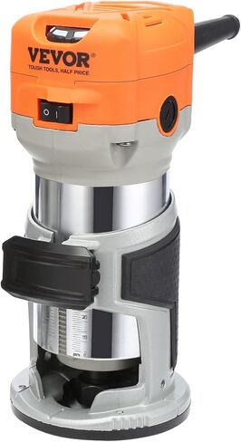 جهاز توجيه الخشب VEVOR، 1.25HP 800W، أداة توجيه تشذيب الخشب المدمجة، 30000 دورة في الدقيقة السرعة القصوى 6 سرعات متغيرة، مع 1/4 بوصة و5/16 بوصة أطواق 12 قطعة من غطاء الغبار لقطع الطحن، لتشذيب فتحات النجارة in Kuwait