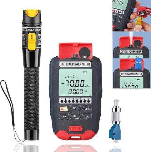 1pc 50mw 50km Visual Fault Locator VFL, 1pc 3 in 1 Function Fiber Optic Tester (OPM Optical Power Meter & RJ45 Network Test & LED Lighting) and 1pc FC Male to LC Female Adapter in Saudi Arabia