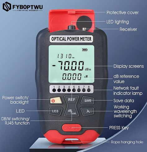 1pc 50mw 50km Visual Fault Locator VFL, 1pc 3 in 1 Function Fiber Optic Tester (OPM Optical Power Meter & RJ45 Network Test & LED Lighting) and 1pc FC Male to LC Female Adapter in Saudi Arabia