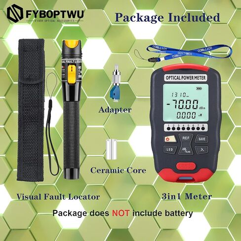 1pc 50mw 50km Visual Fault Locator VFL, 1pc 3 in 1 Function Fiber Optic Tester (OPM Optical Power Meter & RJ45 Network Test & LED Lighting) and 1pc FC Male to LC Female Adapter in Saudi Arabia