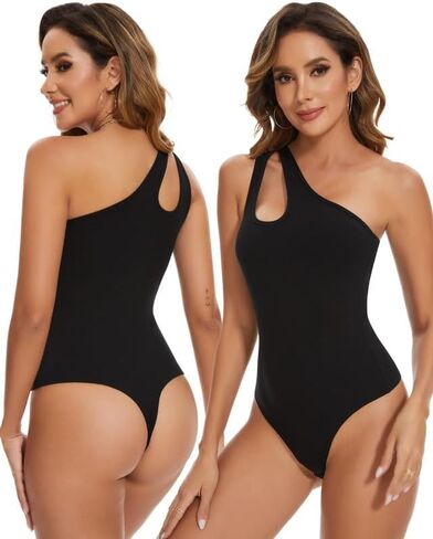 بدلة SHAPERIN نسائية بكتف واحد مقصوص من الأمام بدون أكمام ثونغ بدون ظهر بدون أكمام in Kuwait