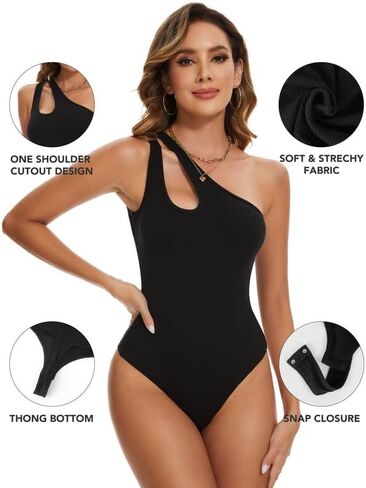 بدلة SHAPERIN نسائية بكتف واحد مقصوص من الأمام بدون أكمام ثونغ بدون ظهر بدون أكمام in Kuwait