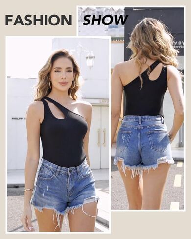 بدلة SHAPERIN نسائية بكتف واحد مقصوص من الأمام بدون أكمام ثونغ بدون ظهر بدون أكمام in Kuwait