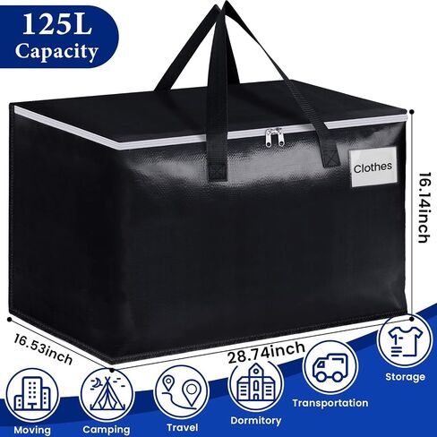 Large Moving Bags Heavy Duty Storage Totes for Storage,Packing & Moving Collapsible Moving Supplies with Large Capacity, Reinforced Zippers and Handles, 88L, 8 Packs in Saudi Arabia