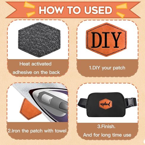 60PCS Blank Hat Patches Laserable Square Rustic Leatherette Patch Adhesive Faux Leather Patches Blanks for Hats Fabric Custom Repair Sew Laser Glowforge Supplies (Archaize) in Kuwait