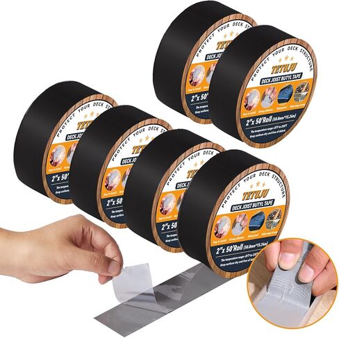 شريط رافدة بطول 2 بوصة × 50 بوصة، 6 لفات مقاومة للماء وشريط بوتيل مقاوم للتآكل، شريط وامض ذاتي اللصق مقاوم للطقس للروافد والعوارض الخشبية in Kuwait