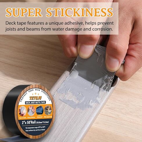 شريط رافدة بطول 2 بوصة × 50 بوصة، 6 لفات مقاومة للماء وشريط بوتيل مقاوم للتآكل، شريط وامض ذاتي اللصق مقاوم للطقس للروافد والعوارض الخشبية in Kuwait
