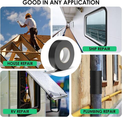 Butyl Joist Tape for Decking 1-5/8" x 50', 6 Pack Black Waterproof Deck Tape Outdoor, Butyl Flashing Tape for RV Roof, Top of Joists, Rim Joists, Under Joists & Beams, Duct Repair Tape in Saudi Arabia