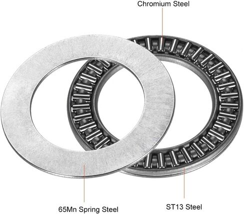 uxcell AXK3047 Needle Roller Thrust Bearings with 2 Washers, 30mm Inner Diameter 47mm OD 2mm Width Chrome Steel in Saudi Arabia