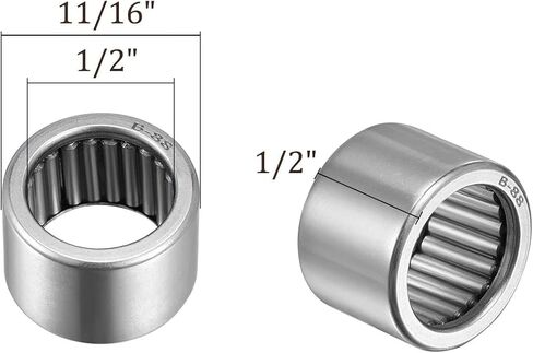 2pcs B88 Needle Roller Bearings - [1/2 Inch x 11/16 Inch x 1/2 Inch] Chrome Steel for Transmission Use, Full Complement Drawn Cup in Saudi Arabia
