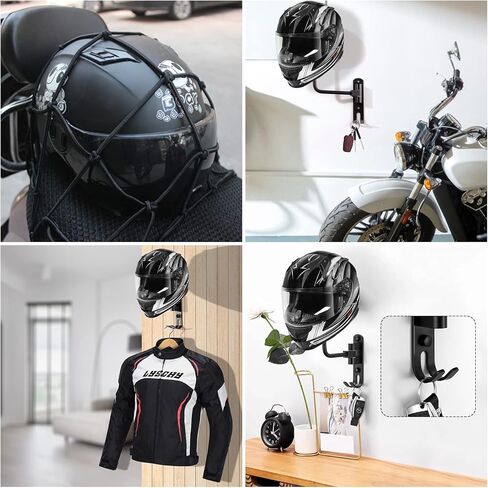 حامل خوذة AUTODECO من الألومنيوم مثبت على الحائط من الألومنيوم، أسود، دوران 180 درجة، سعة 50 رطل، 31.5 بوصة × 31.5 بوصة in Kuwait