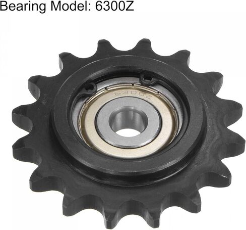 uxcell #40 Chain Idler Sprocket, 10mm Bore 1/2" Pitch 15 Tooth Tensioner, Black Oxide Finished C45 Carbon Steel with Insert Single Bearing for ISO 08A Chains in Kuwait