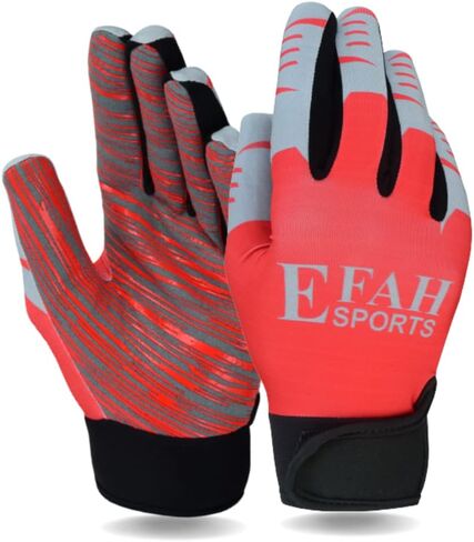 Football Receiver Gloves for Youth Kids Boys Children Adult Soccer Receiver Glove with Strong Sticky Silicone Grip Palms in Saudi Arabia