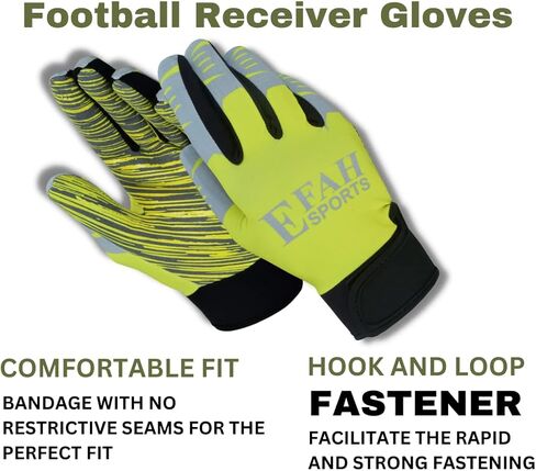 قفازات استقبال كرة القدم للشباب والأطفال والأولاد والأطفال والكبار وقفاز استقبال كرة القدم مع قبضة يد سيليكون قوية لزجة in Kuwait