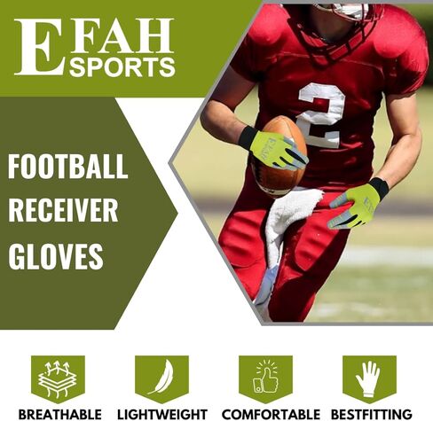 قفازات استقبال كرة القدم للشباب والأطفال والأولاد والأطفال والكبار وقفاز استقبال كرة القدم مع قبضة يد سيليكون قوية لزجة in Kuwait