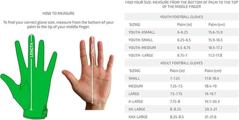قفازات استقبال واسعة لكرة القدم من كاترز. Rev 5.0 قبضة فائقة مانعة للانزلاق. الشباب (زوج واحد) in Kuwait