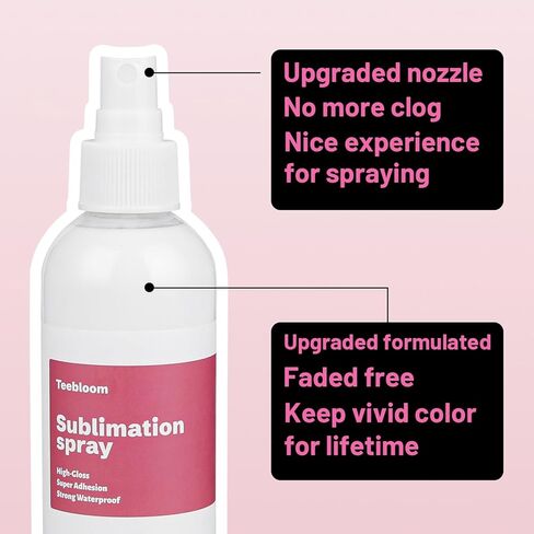 Sublimation Spray for 100% Cotton Shirts, 250ml Upgraded Formula Sublimation Coating Spray for All Fabric,High Gloss,Quick Drying and Super Adhesive Sublimation Spray for Polyester,Carton,Tote Bag,Mug in Kuwait