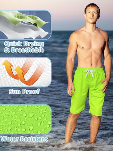 Mens Swim Trunks Swim Shorts Swimwear Swimsuit Beach Shorts Bathing Suits Quick Dry Waterproof in Saudi Arabia