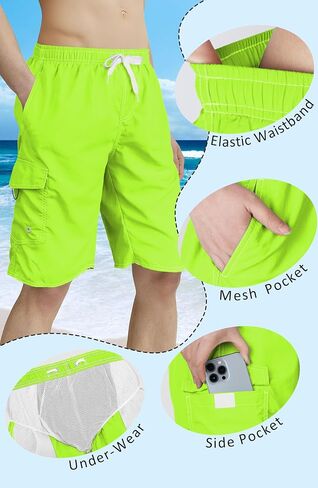 Mens Swim Trunks Swim Shorts Swimwear Swimsuit Beach Shorts Bathing Suits Quick Dry Waterproof in Saudi Arabia