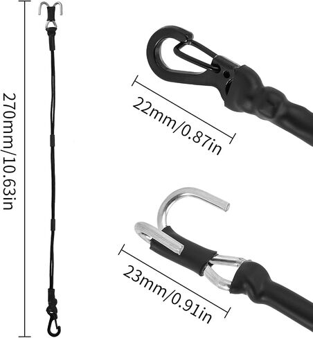 حبل حزام مطاطي INJORA RC مع خطافات 270 مم حبل لـ TRX4M SCX24 FCX24 1/18 1/24 RC ترقية الزاحف (أحمر وبرتقالي) in Saudi Arabia