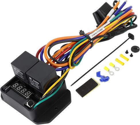 Digital Radiator Fans Controller Swith Kit with 12V and 24V, Adjustable Temperature Range from 104ºF to 230ºF (40°C to 110°C), Digital Thermatic Fan Switch Kit Replace #0444 in Saudi Arabia