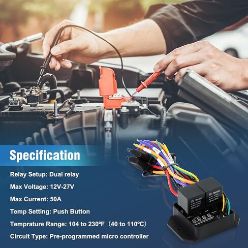 Digital Radiator Fans Controller Swith Kit with 12V and 24V, Adjustable Temperature Range from 104ºF to 230ºF (40°C to 110°C), Digital Thermatic Fan Switch Kit Replace #0444 in Saudi Arabia