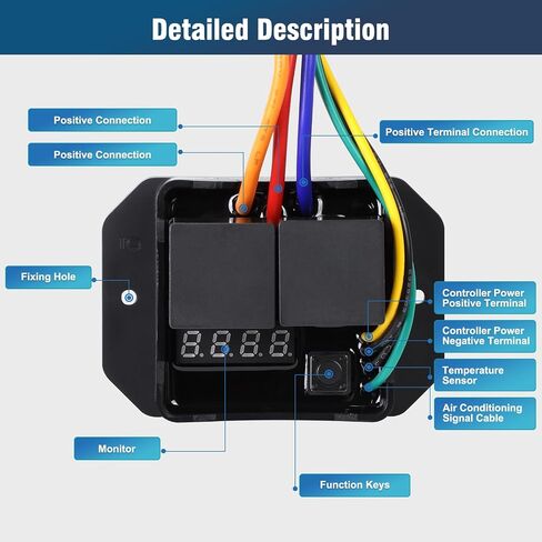 Digital Radiator Fans Controller Swith Kit with 12V and 24V, Adjustable Temperature Range from 104ºF to 230ºF (40°C to 110°C), Digital Thermatic Fan Switch Kit Replace #0444 in Saudi Arabia