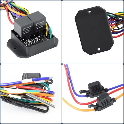 Digital Radiator Fans Controller Swith Kit with 12V and 24V, Adjustable Temperature Range from 104ºF to 230ºF (40°C to 110°C), Digital Thermatic Fan Switch Kit Replace #0444 in Saudi Arabia