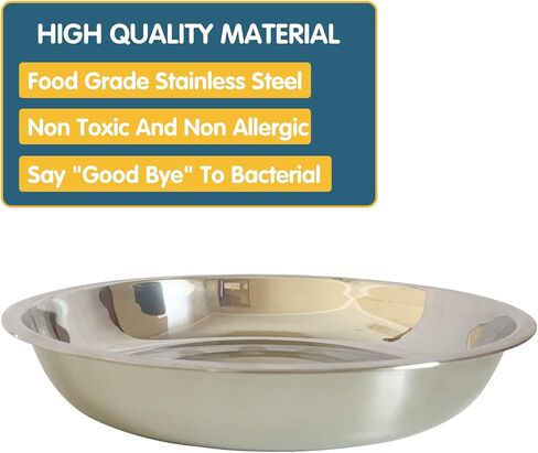 أطباق طعام للقطط الضحلة من الفولاذ المقاوم للصدأ طبق للقطط واسع وأطباق للكلاب الصغيرة وتخفيف التعب للقطط الصغيرة والجرو والهامستر 4 قطع (قطر 6.1 بوصة. in Kuwait