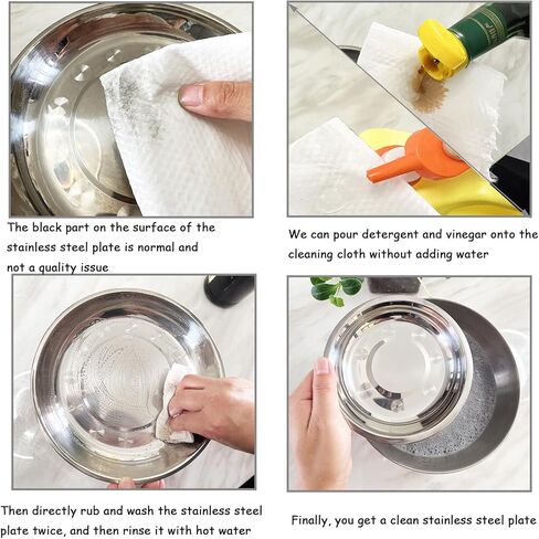 أطباق طعام للقطط الضحلة من الفولاذ المقاوم للصدأ طبق للقطط واسع وأطباق للكلاب الصغيرة وتخفيف التعب للقطط الصغيرة والجرو والهامستر 4 قطع (قطر 6.1 بوصة. in Kuwait