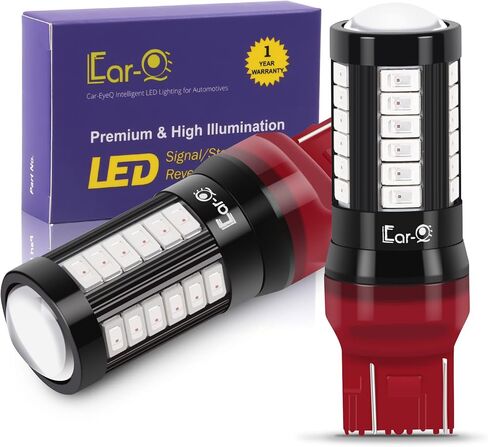 2800lms T20 Wedge 7440 7443 LED استبدال مصابيح الفرامل القوية، أحمر 7444 7443LL 7440LL مصابيح إيقاف الذيل الوامضة 12 فولت للسيارات والشاحنات in Saudi Arabia