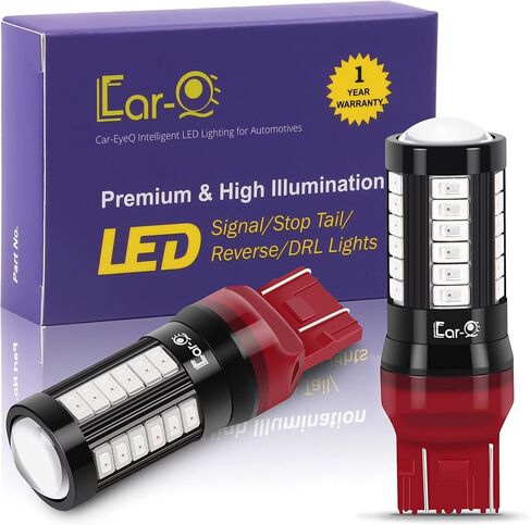 2800lms T20 Wedge 7440 7443 LED استبدال مصابيح الفرامل القوية، أحمر 7444 7443LL 7440LL مصابيح إيقاف الذيل الوامضة 12 فولت للسيارات والشاحنات in Saudi Arabia