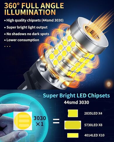 1156 7506 LED Bulbs for Back Up Light 6000K Xenon White 500% Ultra Bright P21W BA15S 1156A 1003 1141 Backup Reverse Parking Tail Brake Light Replacement (Pack of 2) in Kuwait
