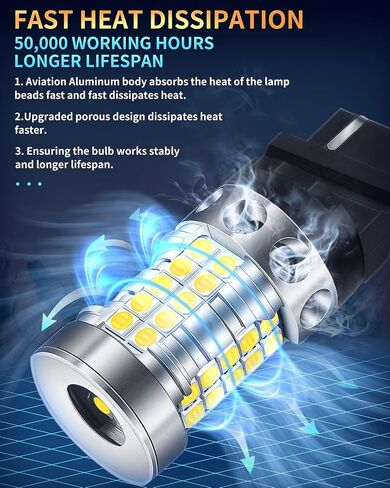 1156 7506 LED Bulbs for Back Up Light 6000K Xenon White 500% Ultra Bright P21W BA15S 1156A 1003 1141 Backup Reverse Parking Tail Brake Light Replacement (Pack of 2) in Kuwait