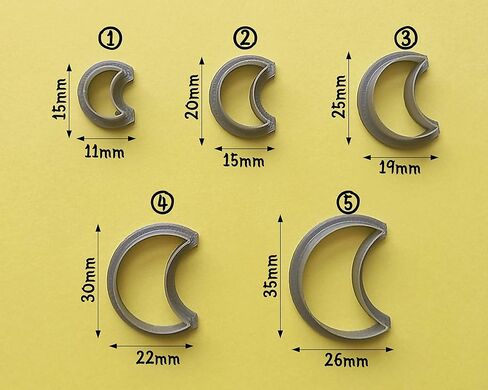 Jinnyous Jewellery Moon Polymer Clay Cutter Cookie Cutter Set of 5 in Saudi Arabia