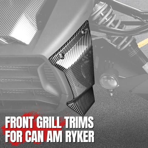 A & UTV PRO Hood Panel & Front Grill Trims Carbon Fiber Pattern for Can-Am Ryker All Models, Lower Grill Protector Accessories, Replace OEM # 219400877, 219400947 in Saudi Arabia