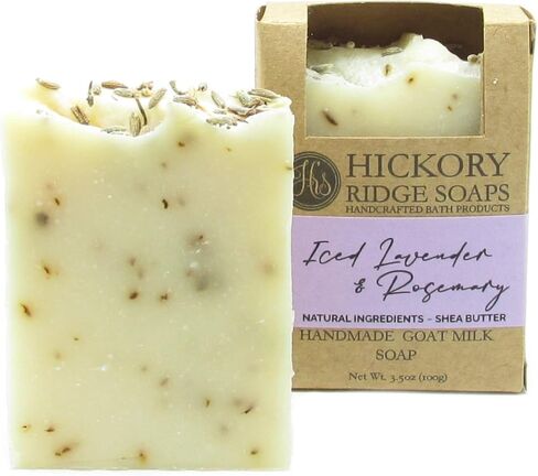 Iced Lavender & Rosemary Goat Milk Soap Bar | Handmade Soap with Goat Milk & Shea Butter, Natural Soap in Kuwait