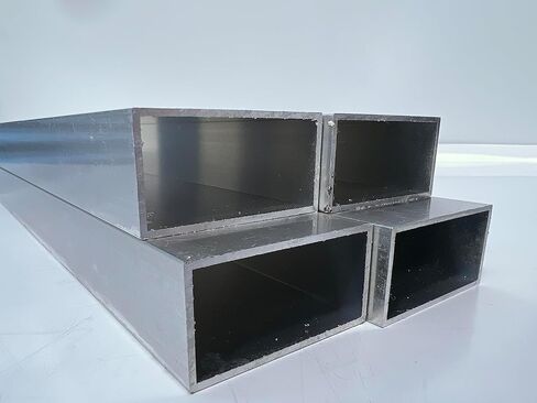 Aluminum 6063-T52 Rectangular Tubing, 1" x 2", 0.63", 6" Length (Pack of 4) in Kuwait