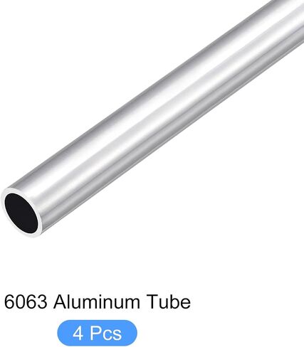 6063 Aluminum Tube (17mm OD x 14mm ID x 300mm L) 4Pcs, Aluminum Round Tubing - for Home Furnishing, Machinery, DIY Handicraft in Saudi Arabia